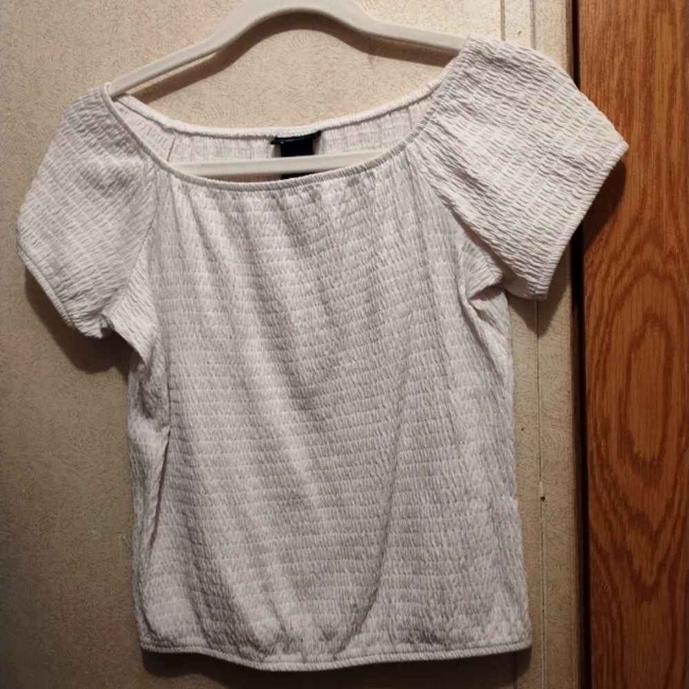 White Smocked Women's Top XL
